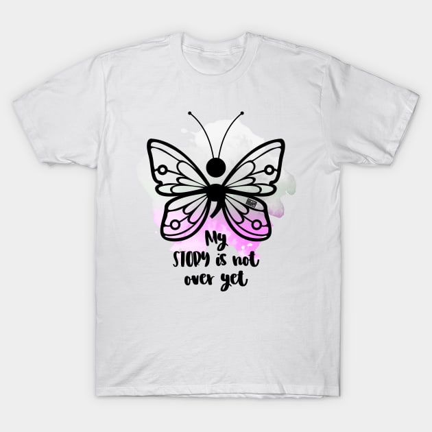 BUTTERFLY (;) DEPRESSION LGBTQ ASEXUAL PRIDE FLAG T-Shirt by porcodiseno